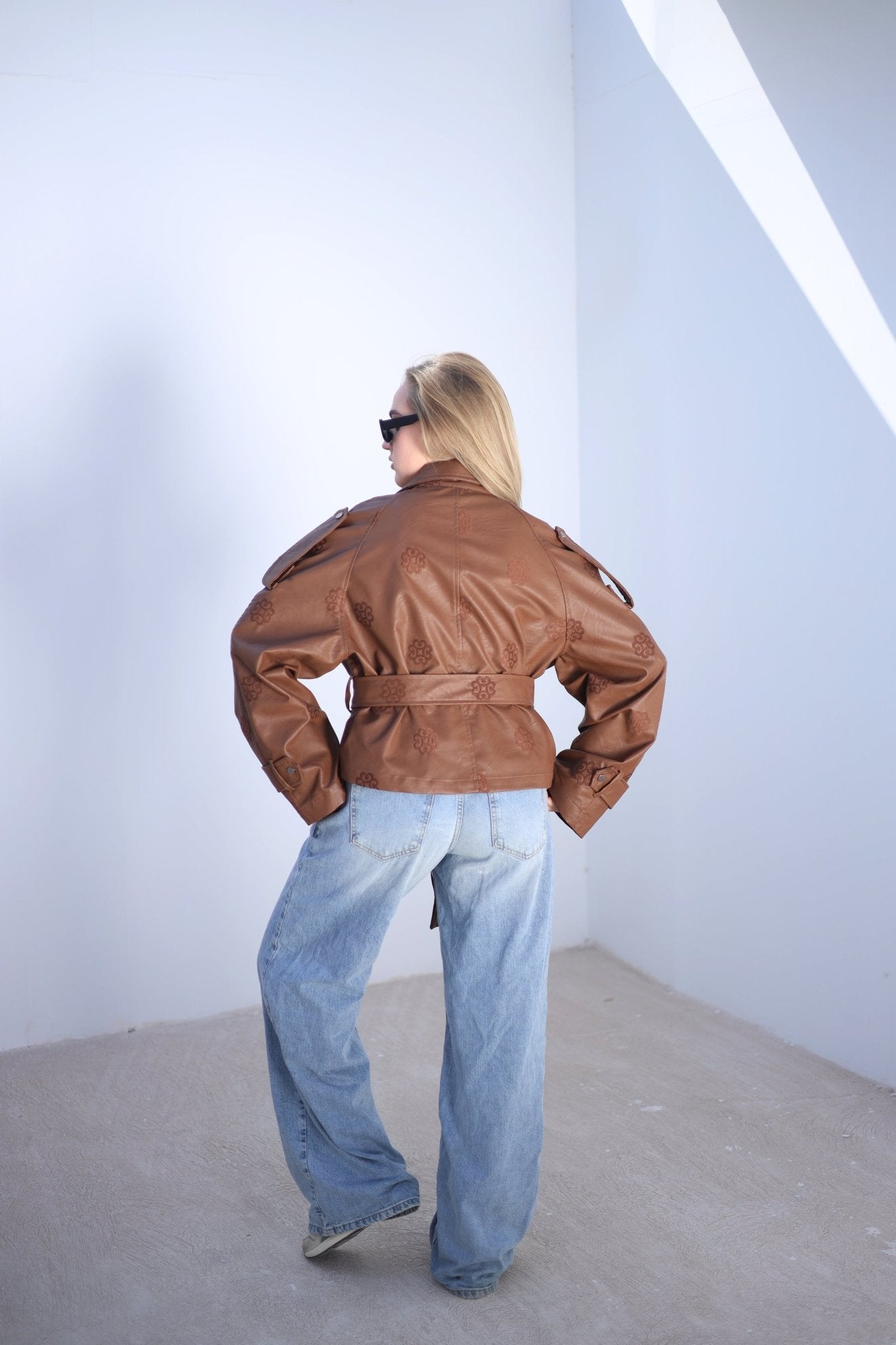 Amoréne Leather Jacket - Mocha Brown - Ornaty