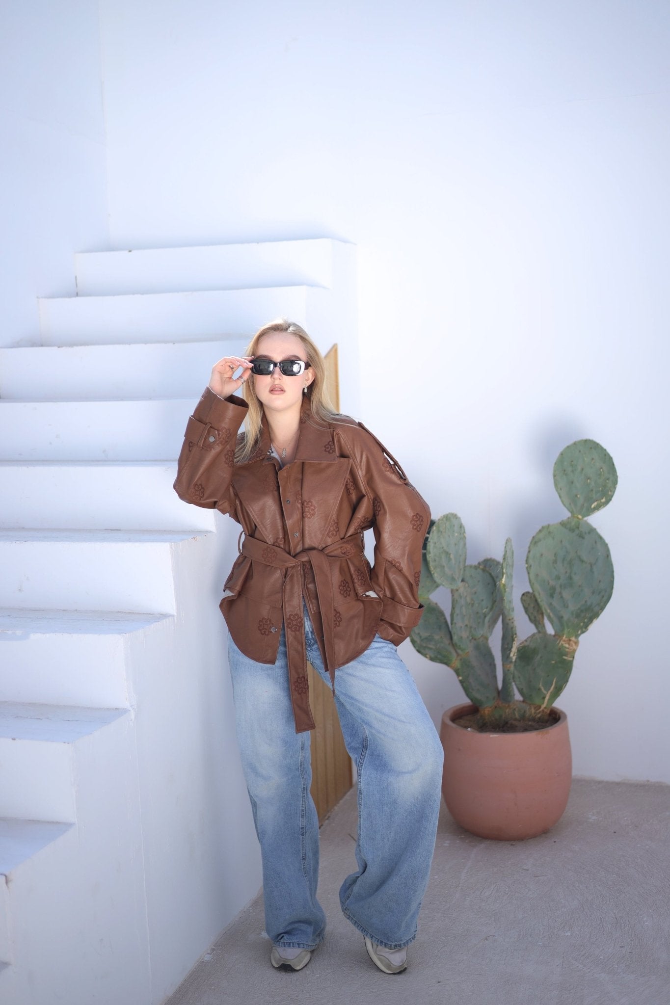 Amoréne Leather Jacket - Mocha Brown - Ornaty