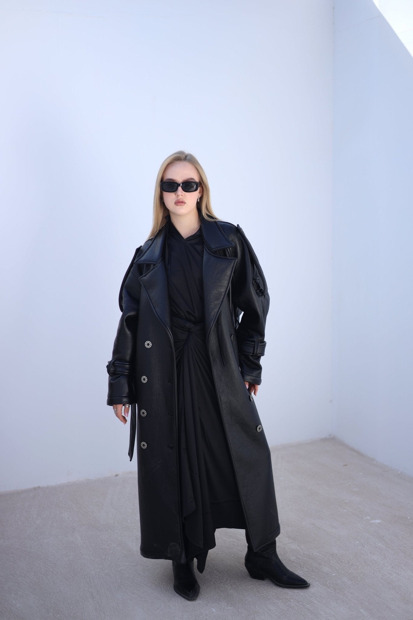 Auréne Leather Coat Black - Ornaty