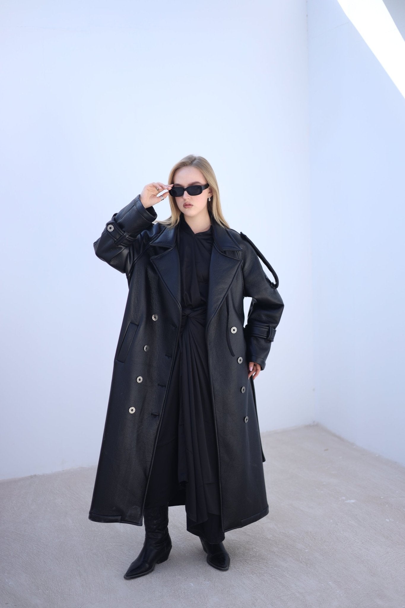 Auréne Leather Coat Black - Ornaty
