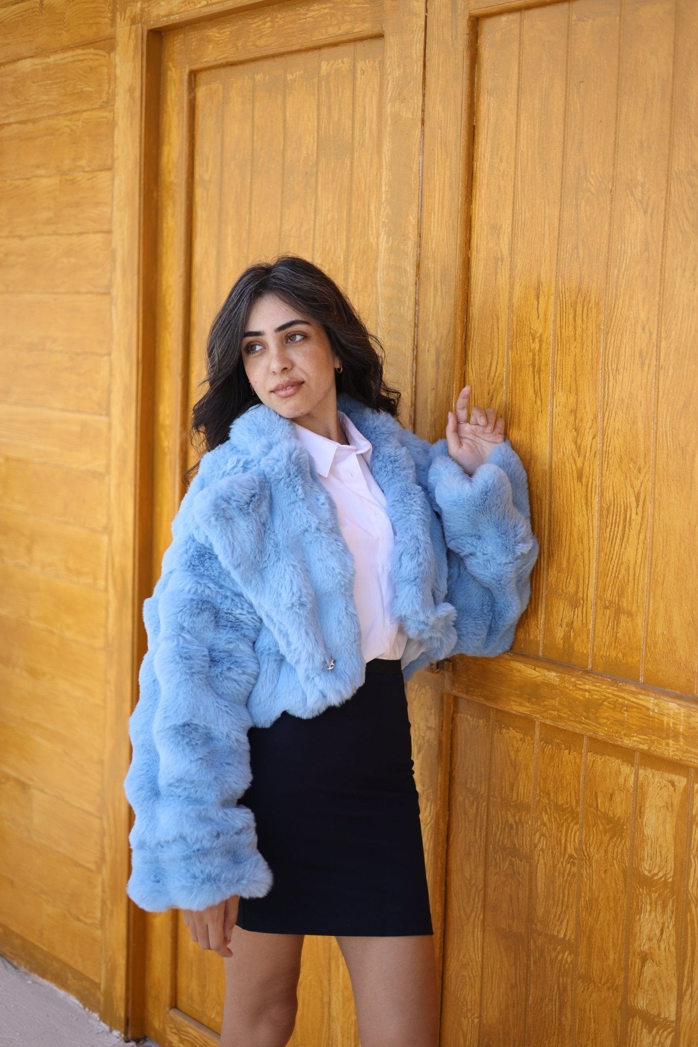 Serenité Fur Jacket Baby Blue - Ornaty