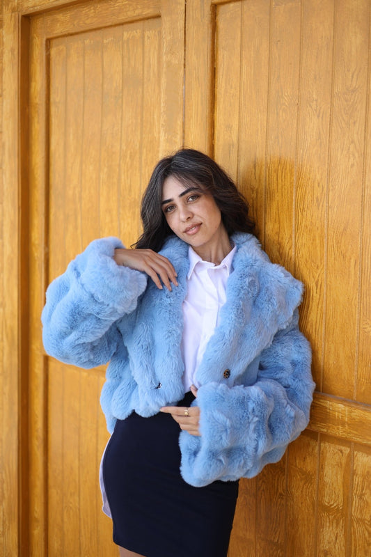 Serenité Fur Jacket Baby Blue - Ornaty