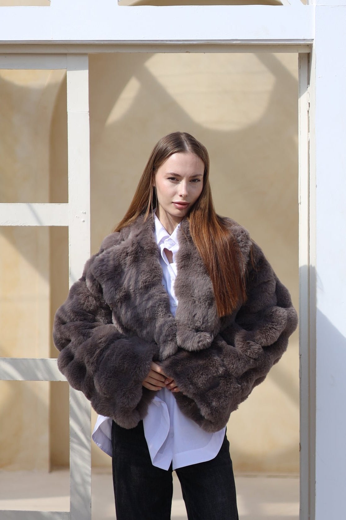 Serenité Fur Jacket Mocha Brown - Ornaty