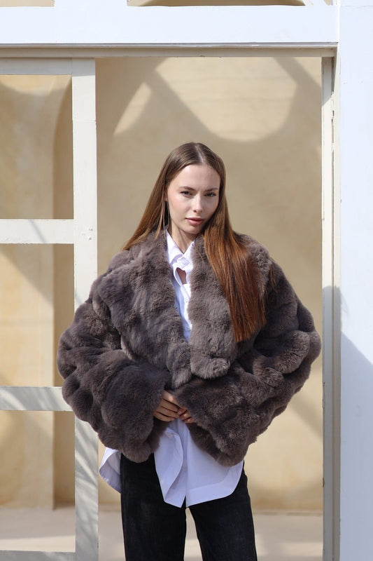 Serenité Fur Jacket Mocha Brown - Ornaty