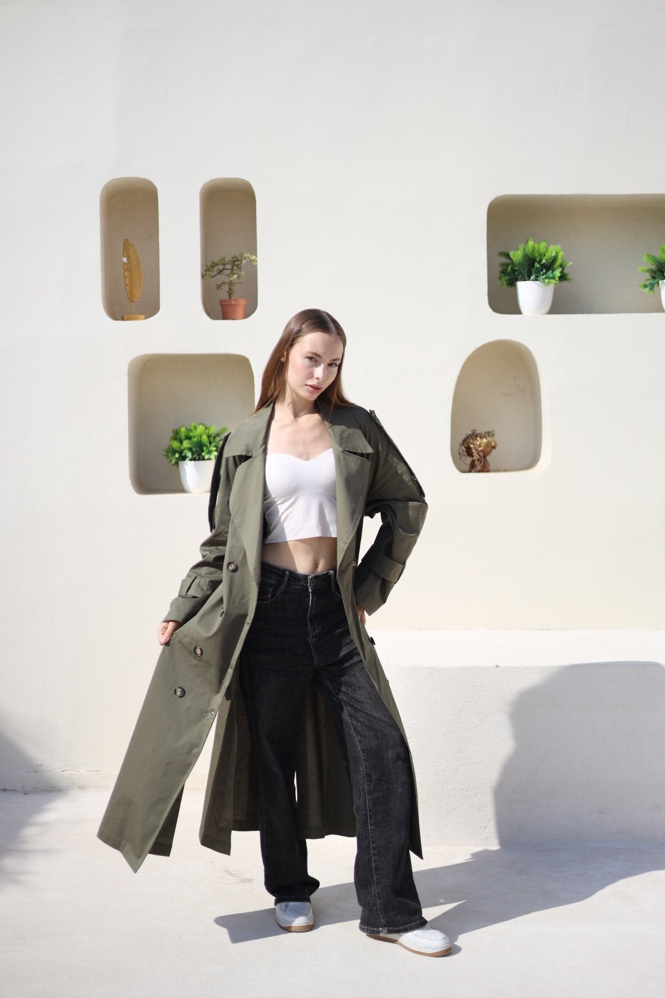 Sienna Trench Army Green - Ornaty