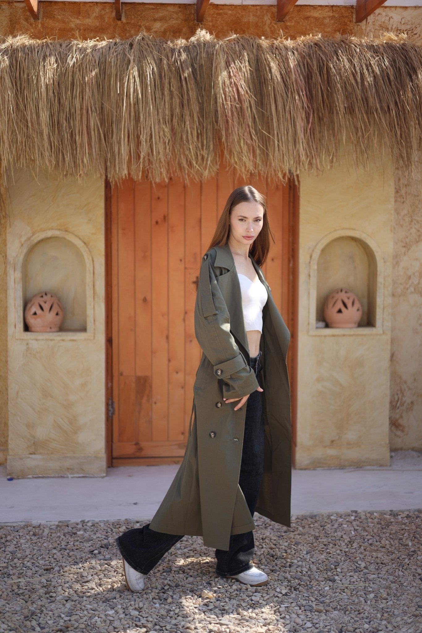 Sienna Trench Army Green - Ornaty