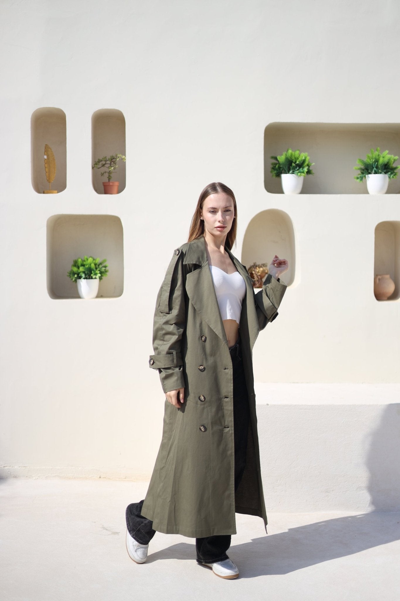 Sienna Trench Army Green - Ornaty