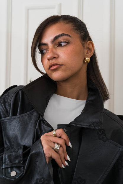 Amoréne Leather Jacket - Black - Ornaty