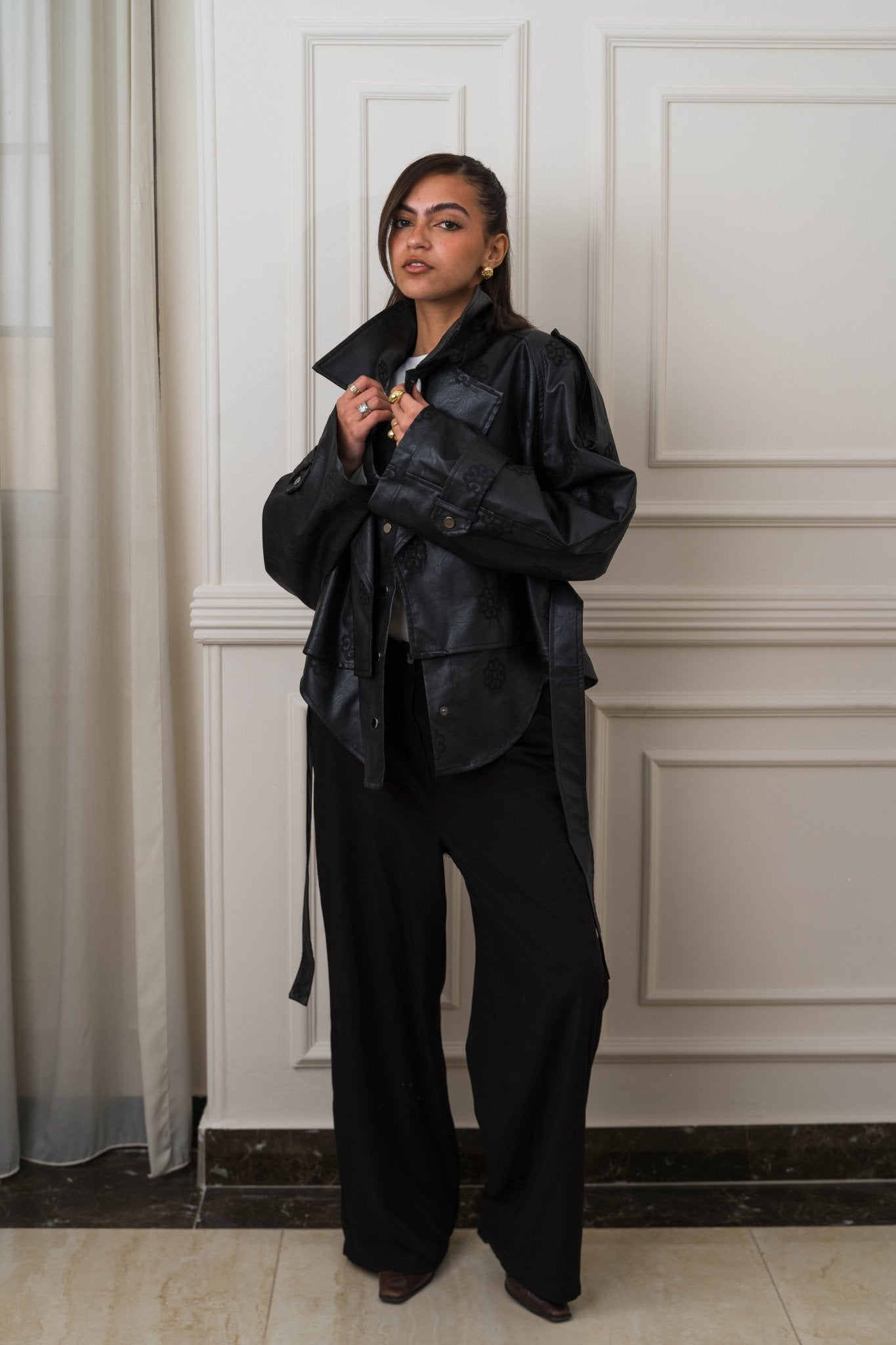 Amoréne Leather Jacket - Black - Ornaty