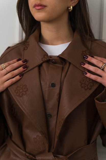 Amoréne Leather Jacket - Mocha Brown - Ornaty