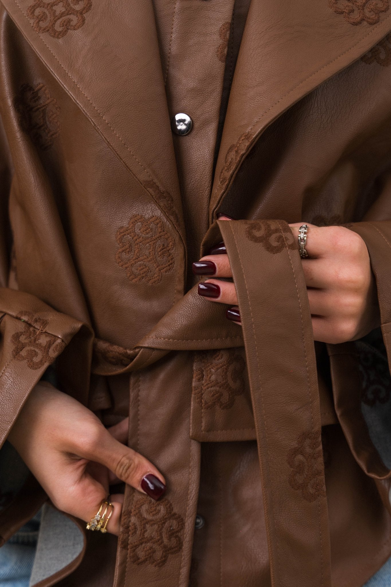 Amoréne Leather Jacket - Mocha Brown - Ornaty