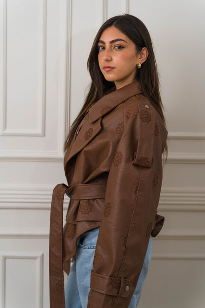 Amoréne Leather Jacket - Mocha Brown - Ornaty