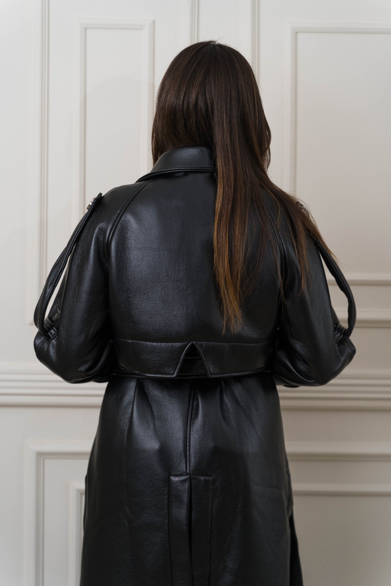 Auréne Leather Coat Black - Ornaty