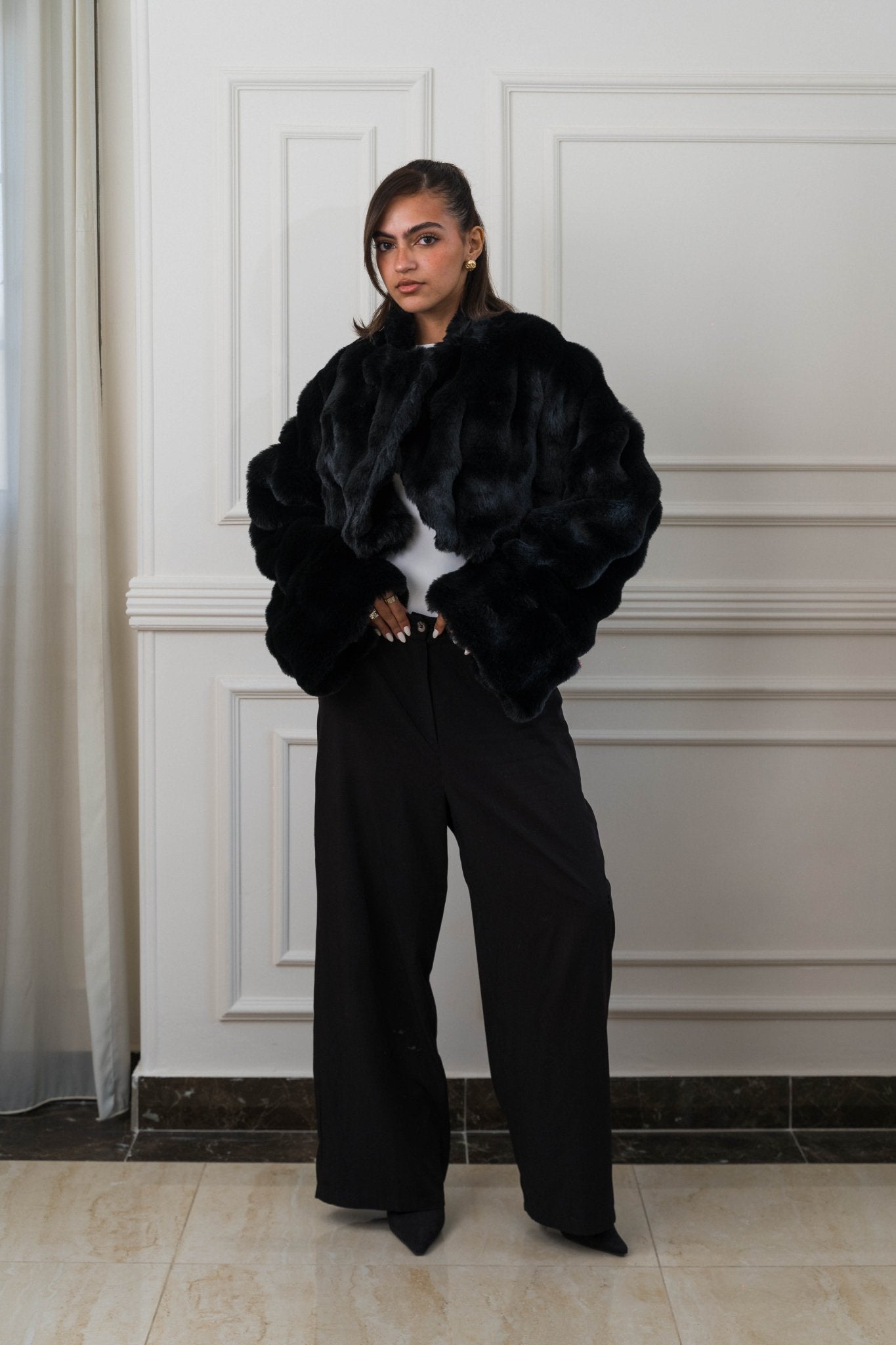 Serenité Fur Jacket Black - Ornaty