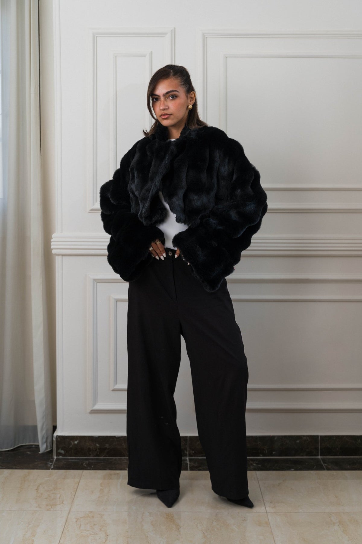 Serenité Fur Jacket Black - Ornaty