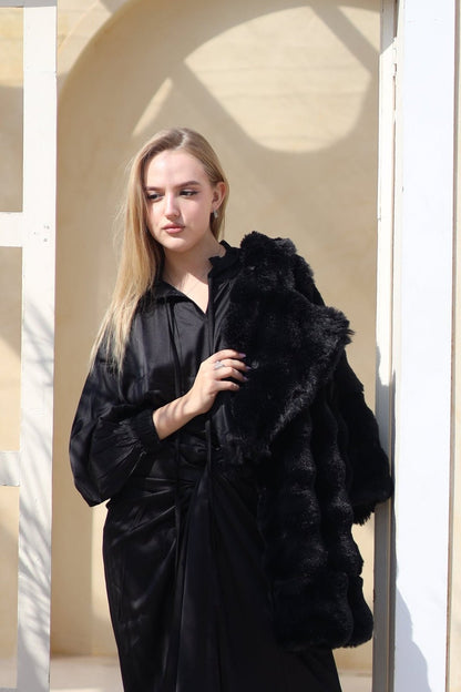 Serenité Fur Jacket Black - Ornaty