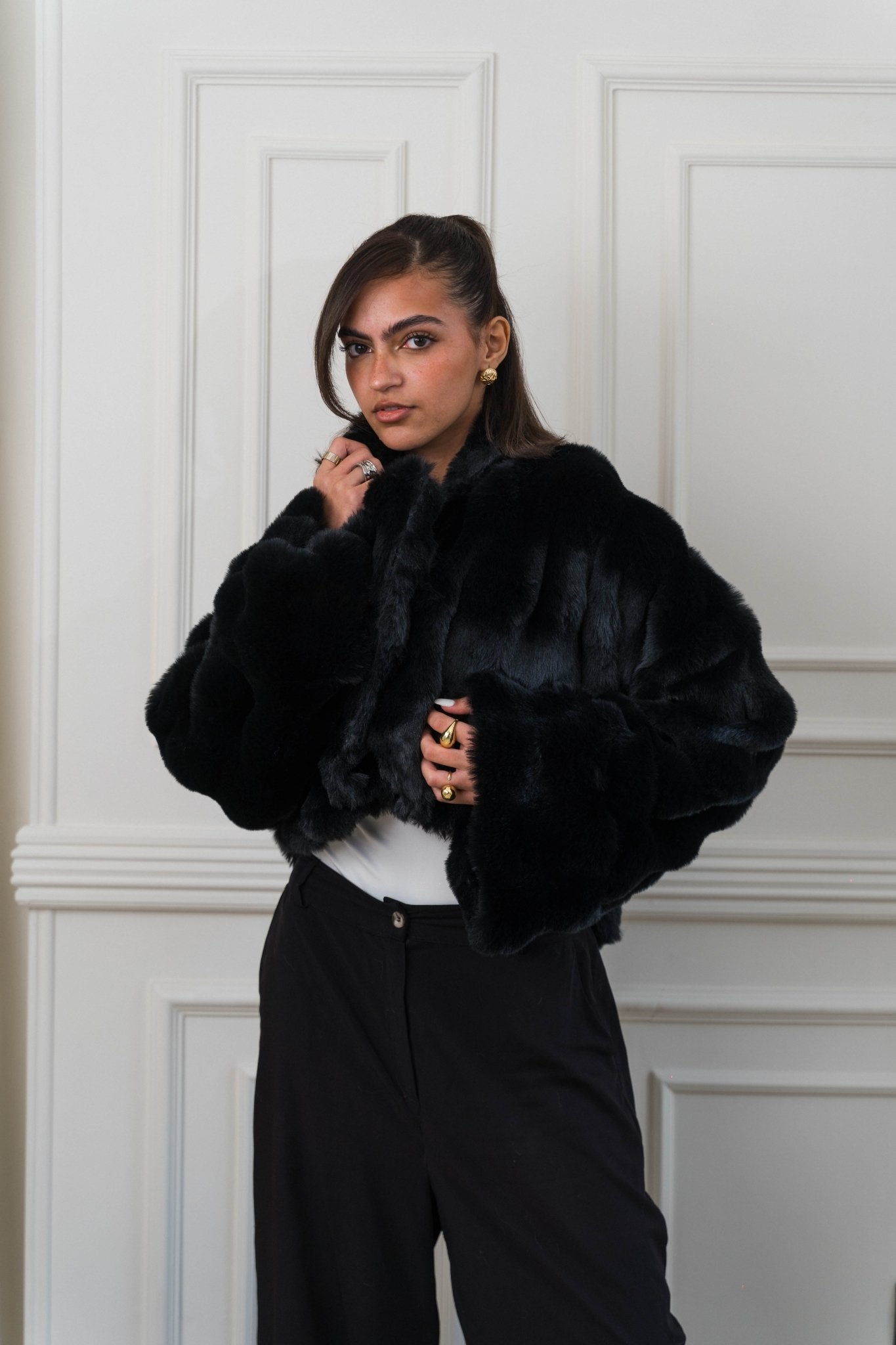 Serenité Fur Jacket Black - Ornaty