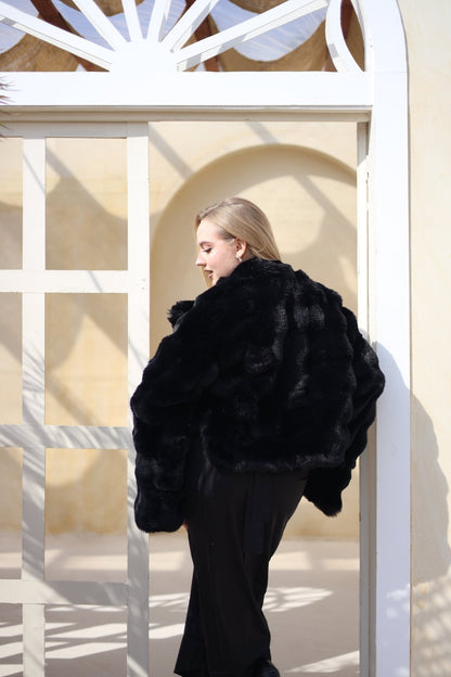 Serenité Fur Jacket Black - Ornaty