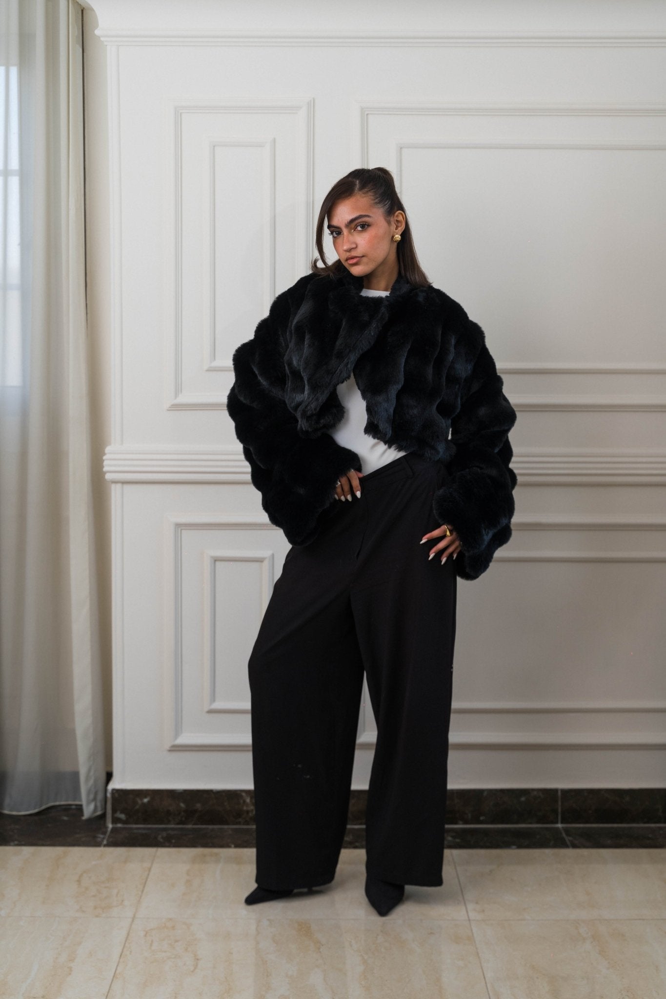 Serenité Fur Jacket Black - Ornaty