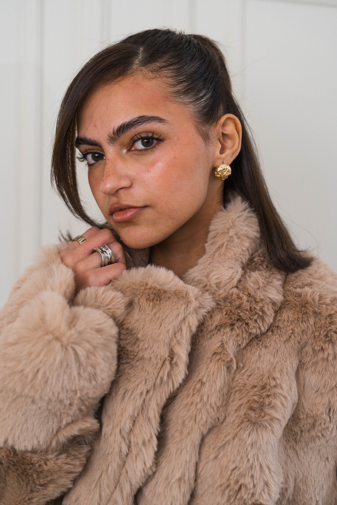 Serenité Fur Jacket Champagne Beige - Ornaty