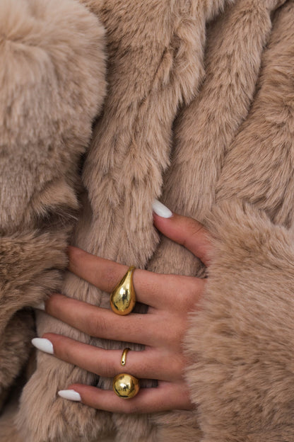 Serenité Fur Jacket Champagne Beige - Ornaty