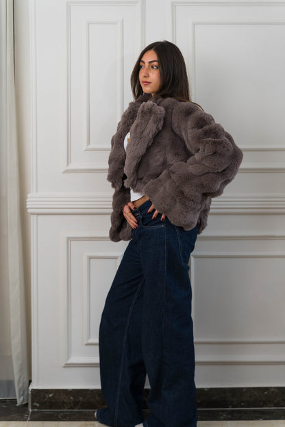 Serenité Fur Jacket Mocha Brown - Ornaty