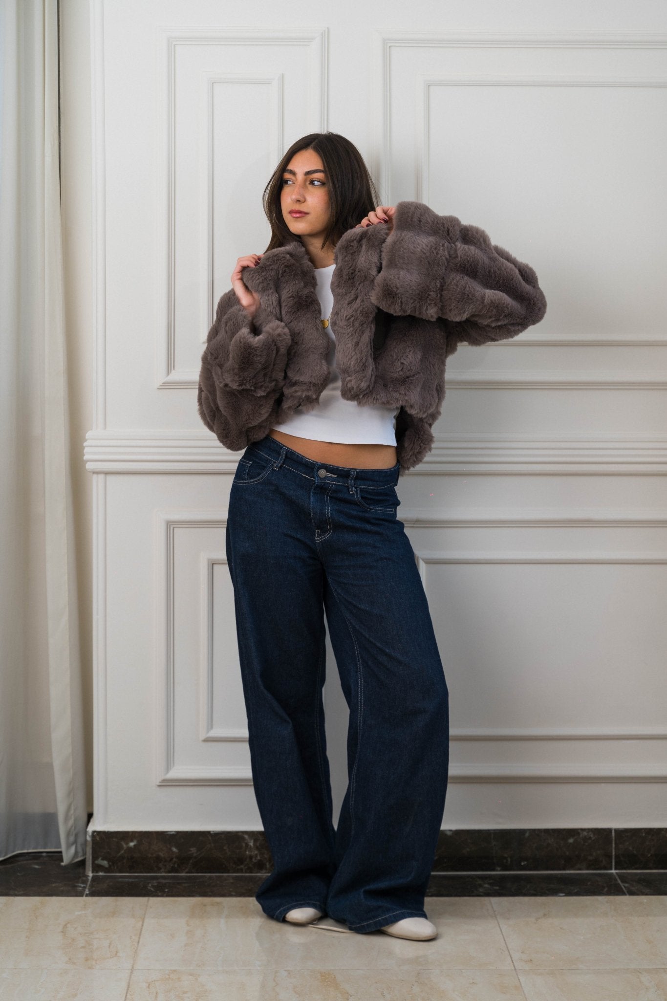 Serenité Fur Jacket Mocha Brown - Ornaty