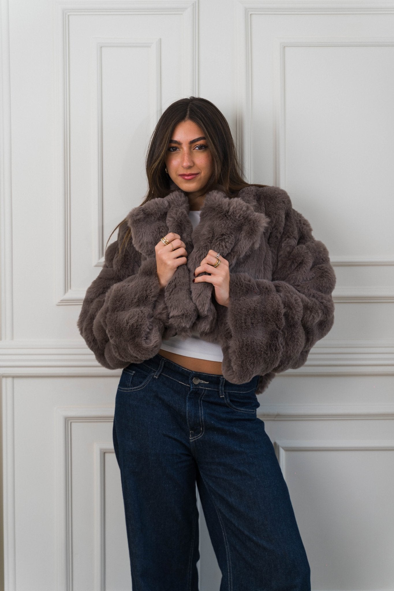 Serenité Fur Jacket Mocha Brown - Ornaty