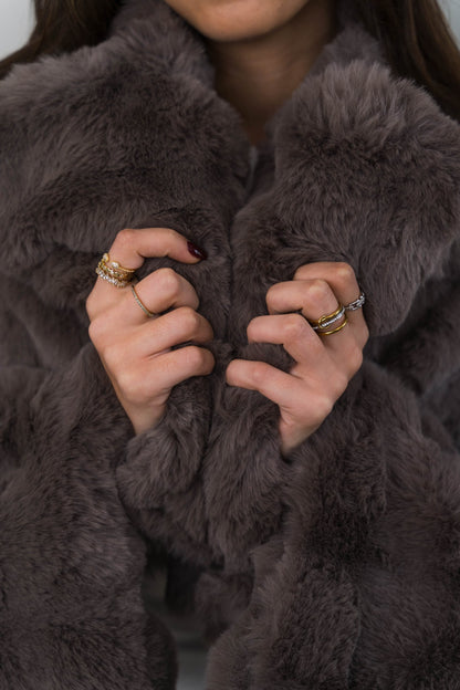 Serenité Fur Jacket Mocha Brown - Ornaty