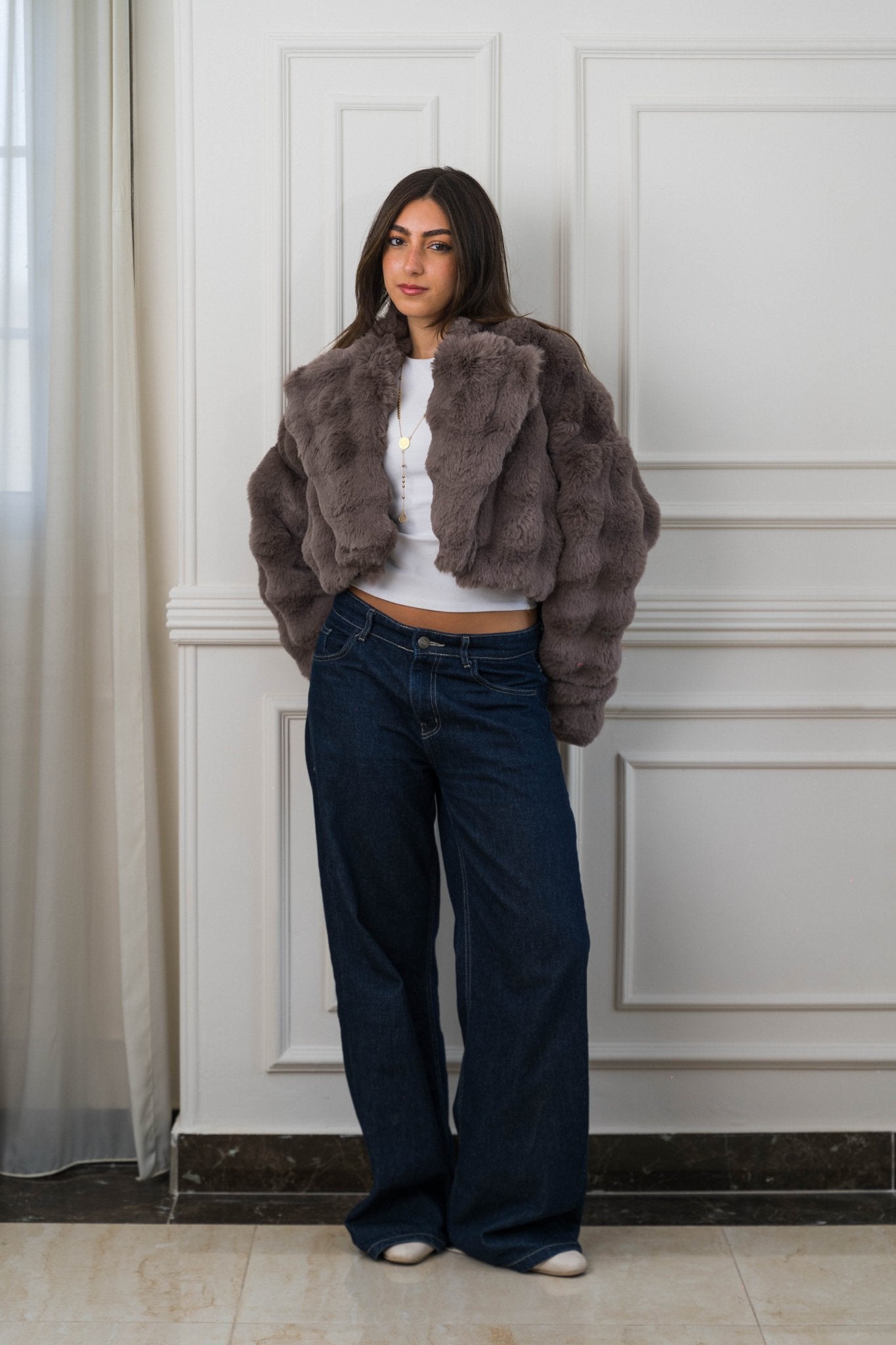 Serenité Fur Jacket Mocha Brown - Ornaty