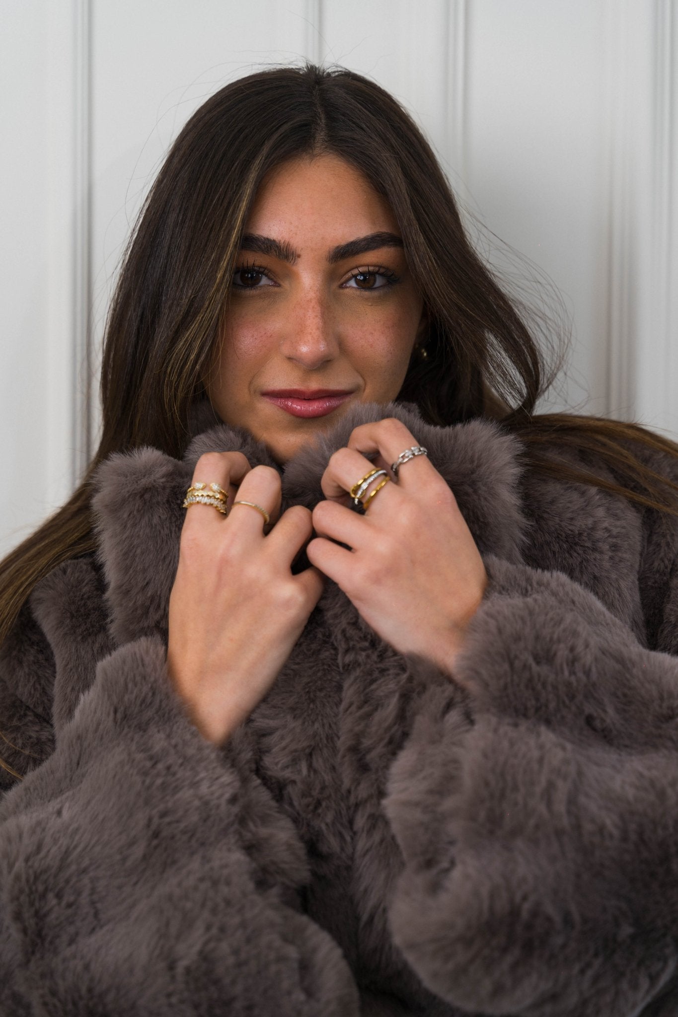 Serenité Fur Jacket Mocha Brown - Ornaty