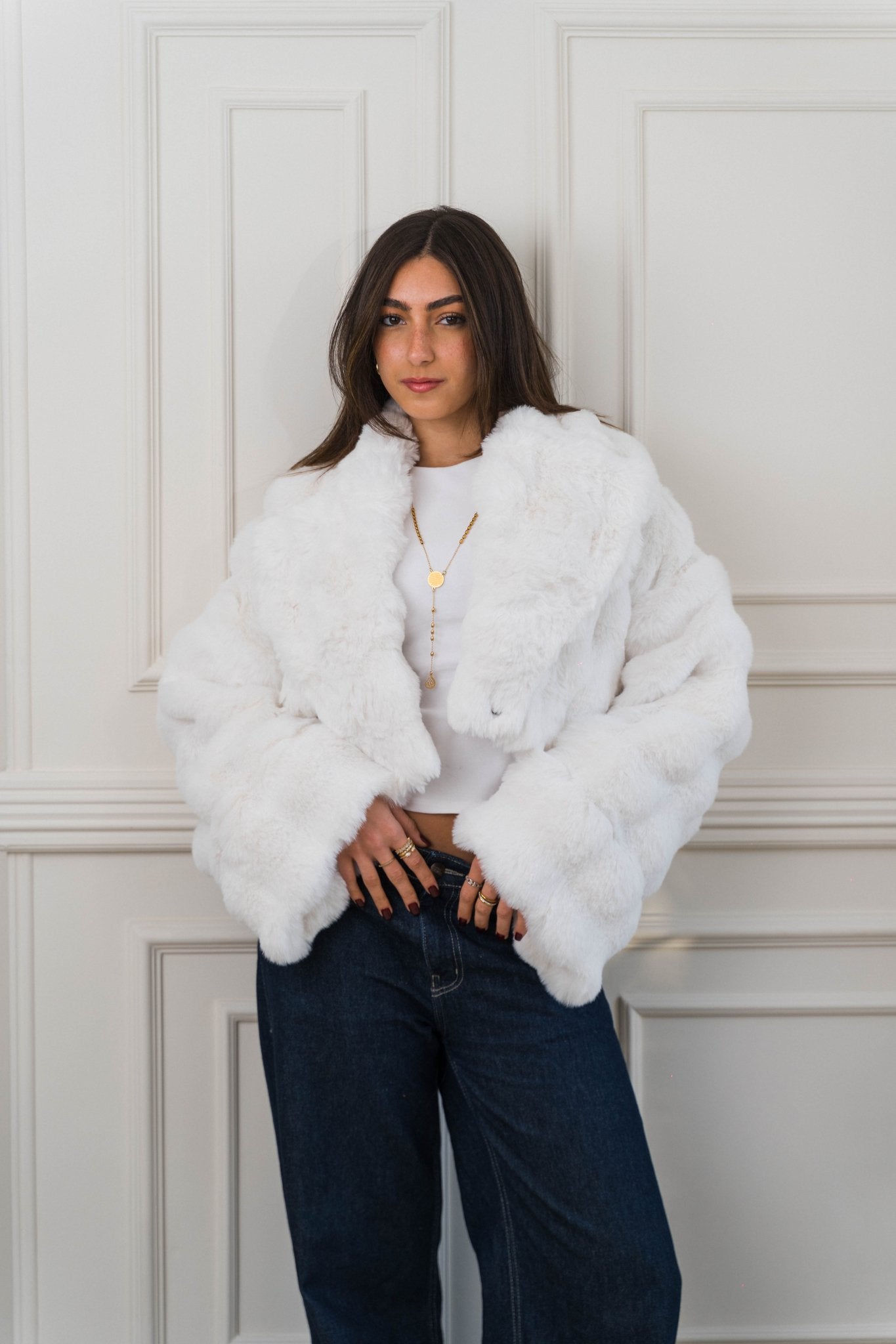 Serenité Fur Jacket White - Ornaty