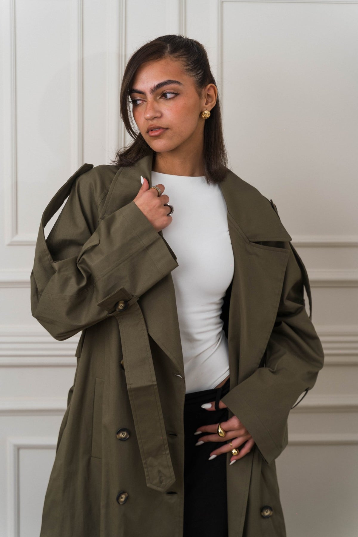 Sienna Trench Army Green - Ornaty