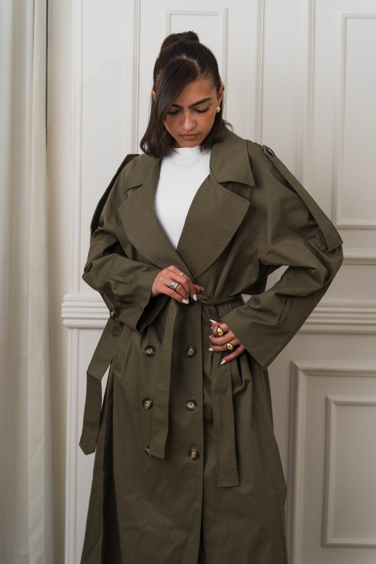 Sienna Trench Army Green - Ornaty