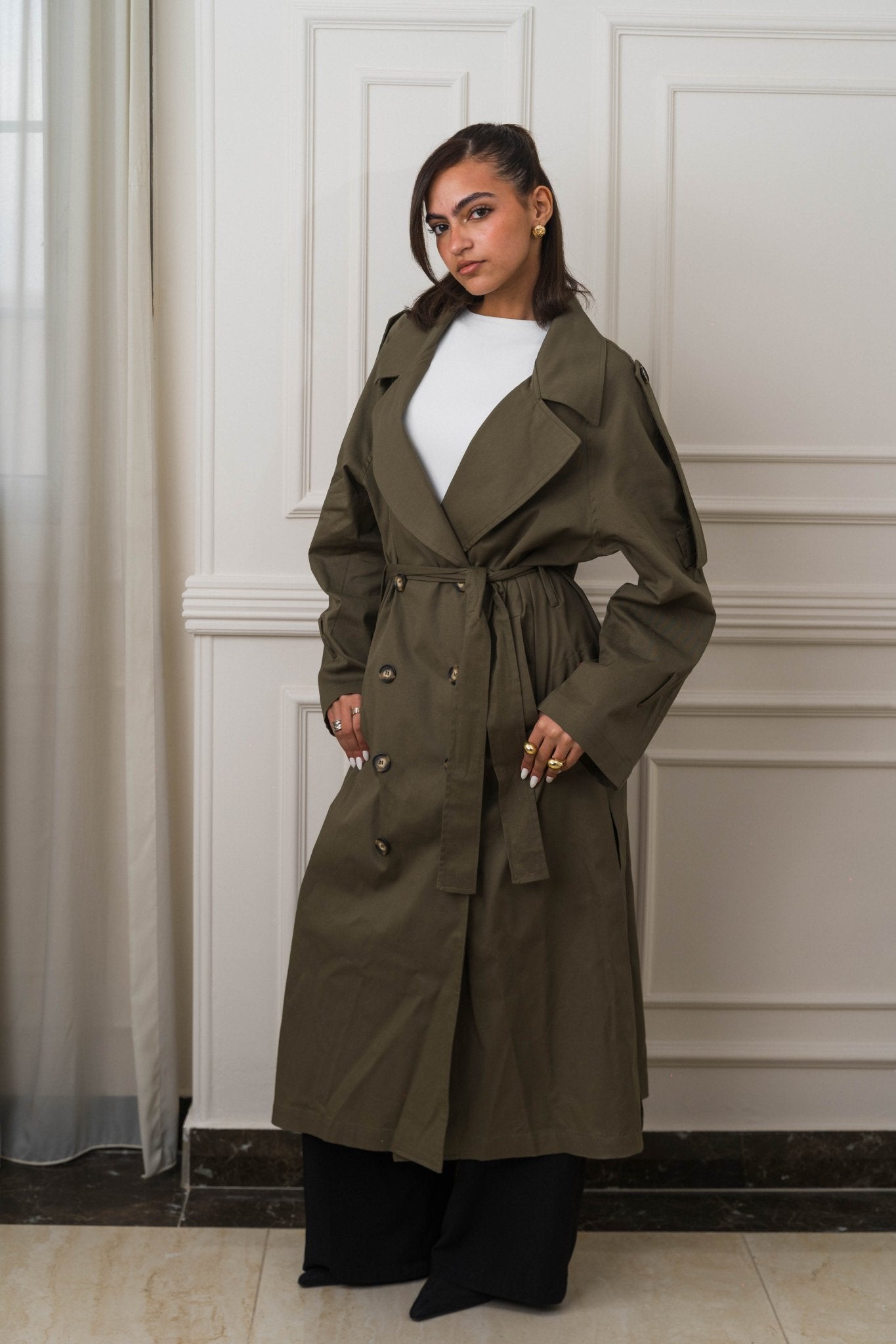 Sienna Trench Army Green - Ornaty