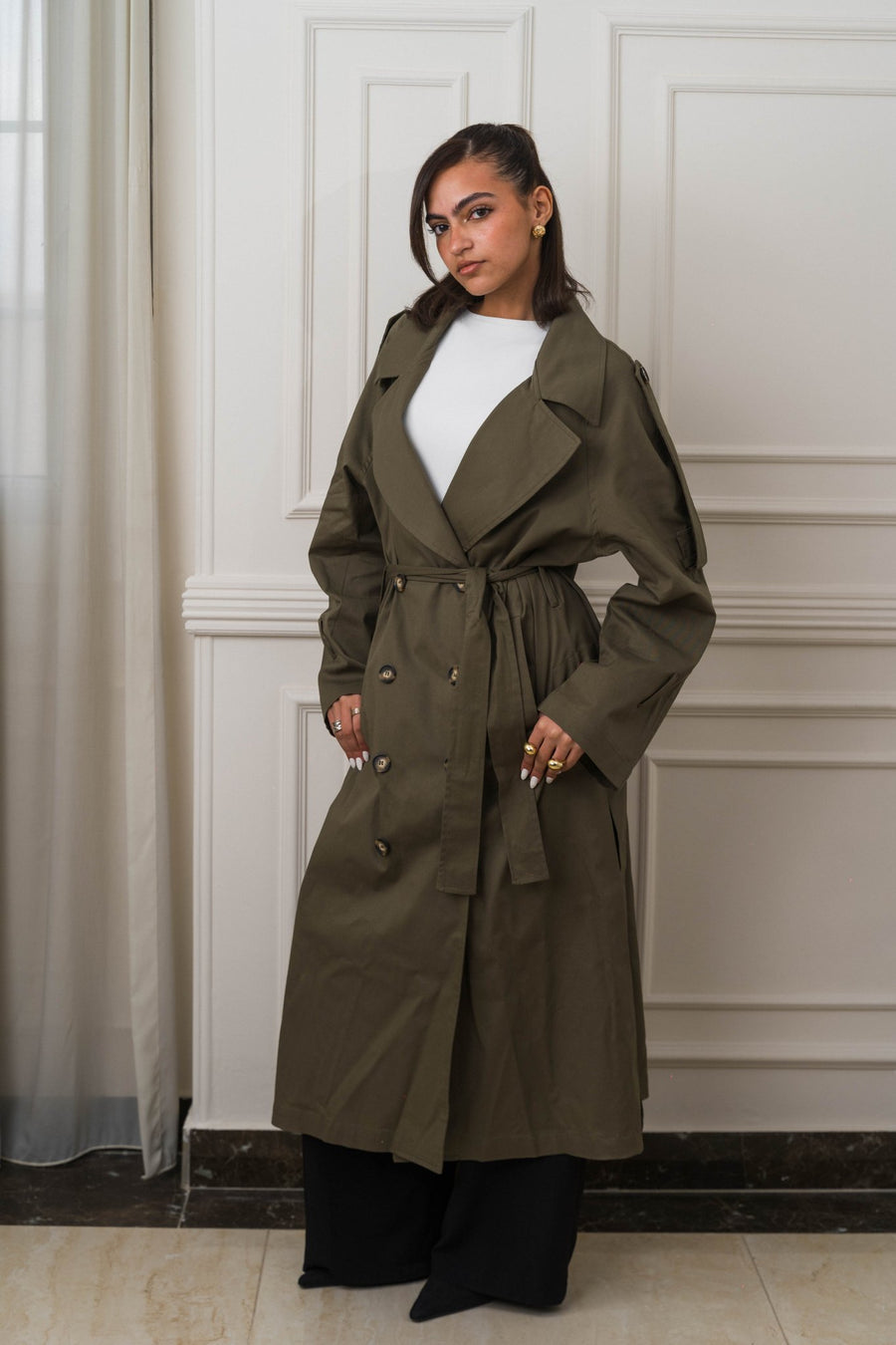 Sienna Trench Army Green - Ornaty